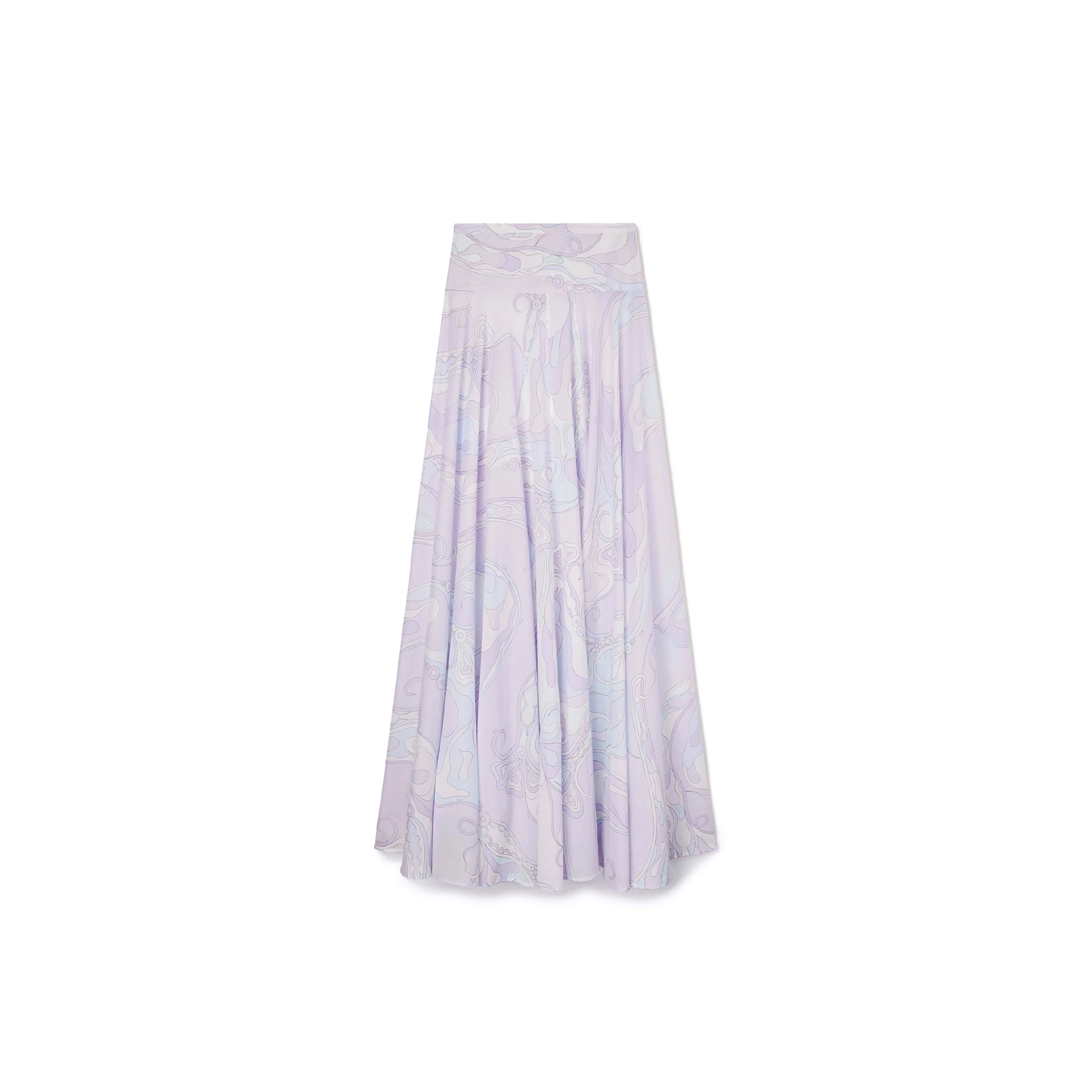 PUCCI ORCHIDEE PRINT LONG COTTON SKIRT 5URW335U734015